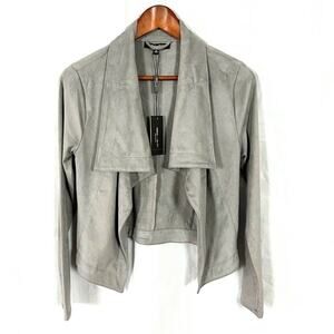 Romeo + Juliet Couture Blazer Jacket Gray Microsuede Women sz Medium